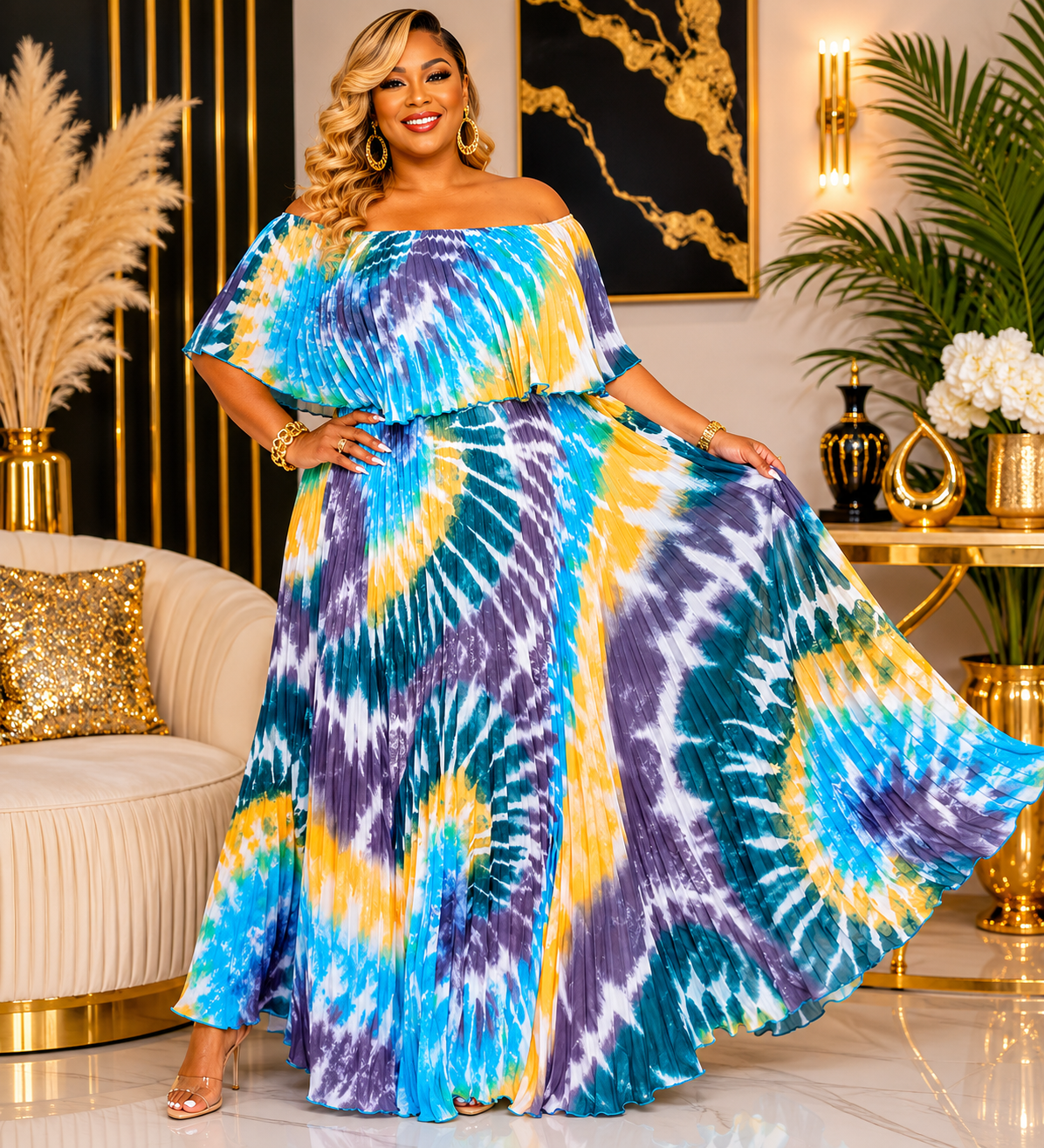 SHEILA OFF SHOULDER MAXI