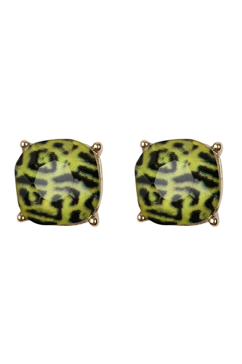 APPLE GREEN MARBLE STUDS