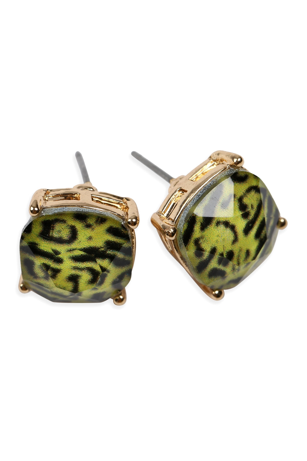 APPLE GREEN MARBLE STUDS