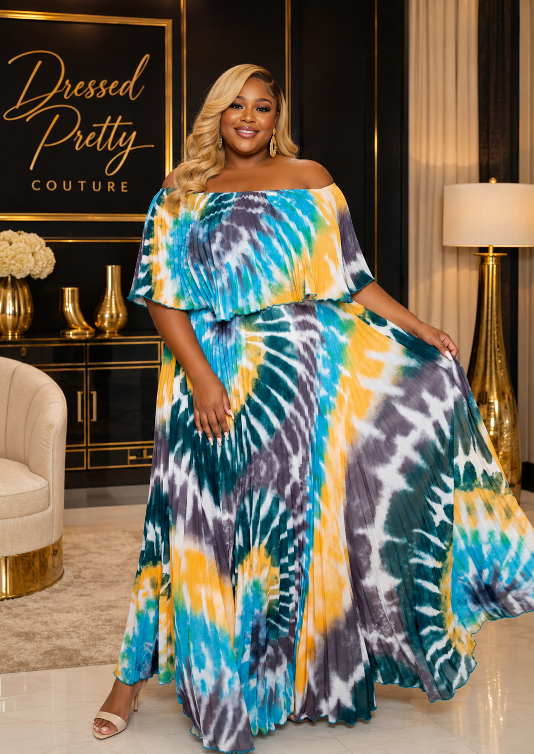 SHEILA OFF SHOULDER MAXI
